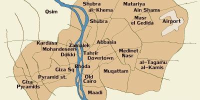 Kaart van kaïro en omliggende gebiede