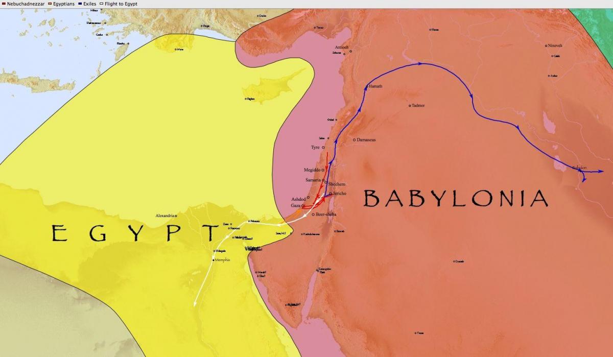 Kaart van babel, egipte