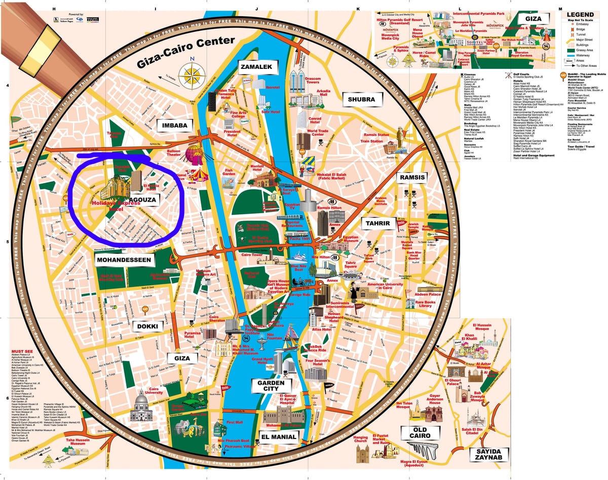 Kaart van giza-cairo