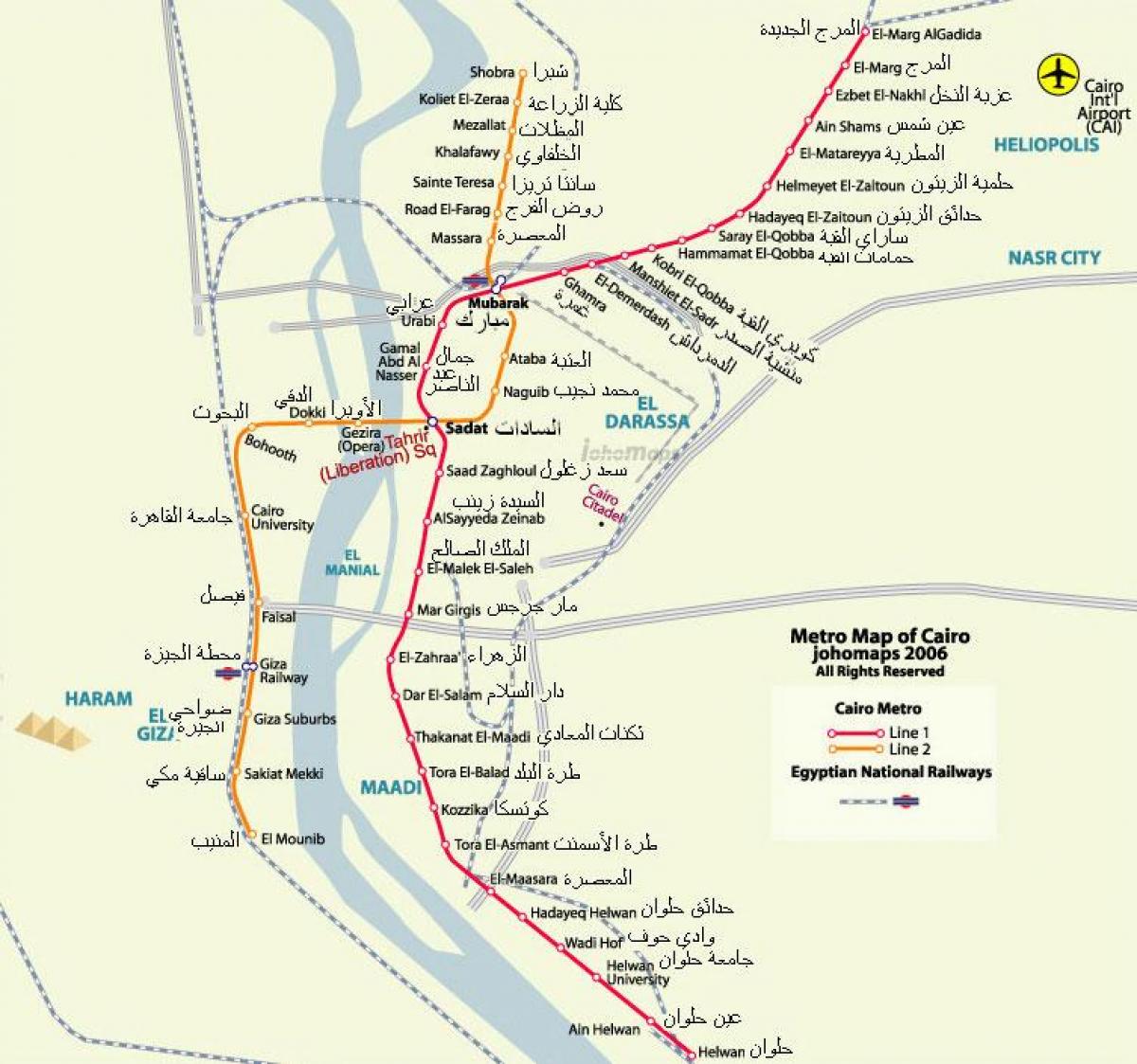 kaïro metro kaart 2016