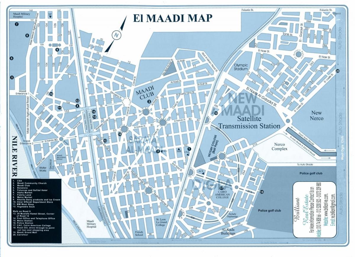Kaart van maadi kaïro