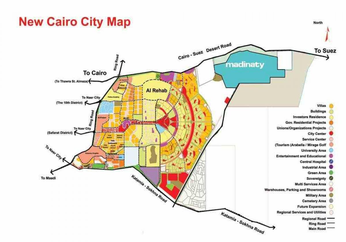 nuwe kaïro verbindings kaart